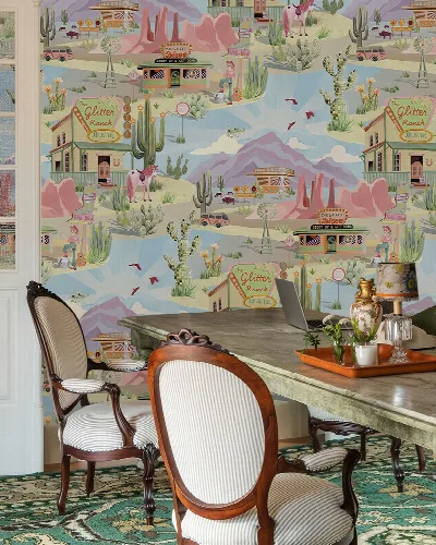Merevale Tableau Animal Wallpaper — Pastel