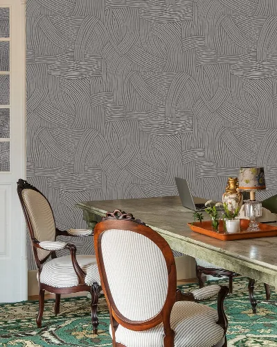 Quenora Tableau Botanical Wallpaper — Warm Gray