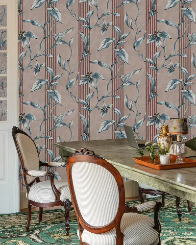 Quenora Gleam Botanical Wallpaper — Dusty Rose
