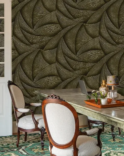 Roskell Chronicle Botanical Wallpaper — Olive