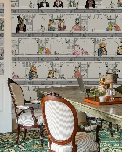 Larkspur Prelude Illustrative Wallpaper — Ivory