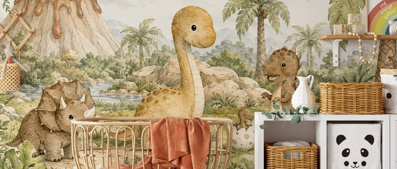 Virelle Muse Dinosaur Wallpaper — Kids’ room inspiration