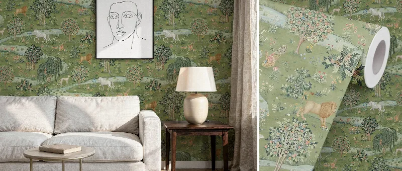 Umbervale Rhapsody Bayleaf Scenic Wallpaper — Bedroom inspiration